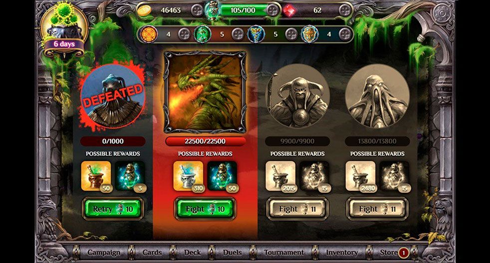 SmutStone deck building interface showing card collection